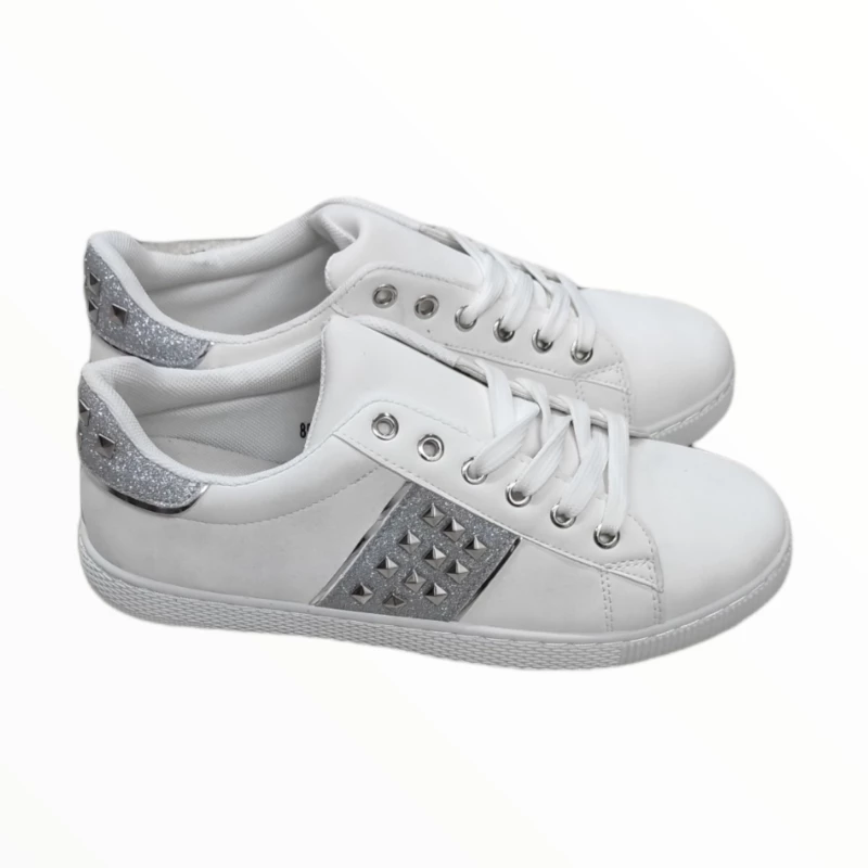 ΛΕΥΚΟ SNEAKER ME ΤΡΟΥΚΣ ΑΣΠΡΟ