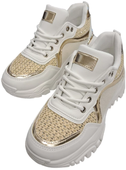 Γυναικείο Sneaker Μαύρο - Χρυσό ΑΣΠΡΟ