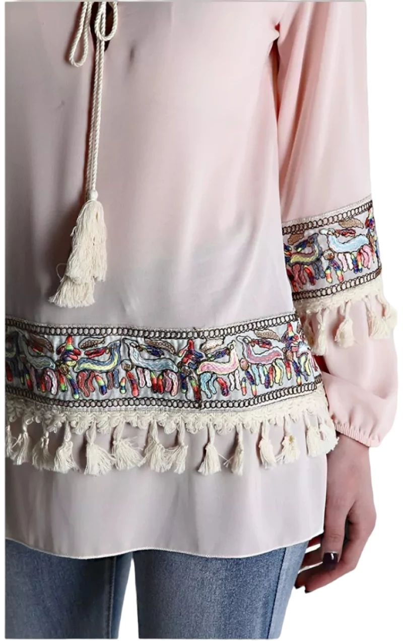 ΜΠΛΟΥΖΑ BOHO ΡΟΖ ΡΟΖ
