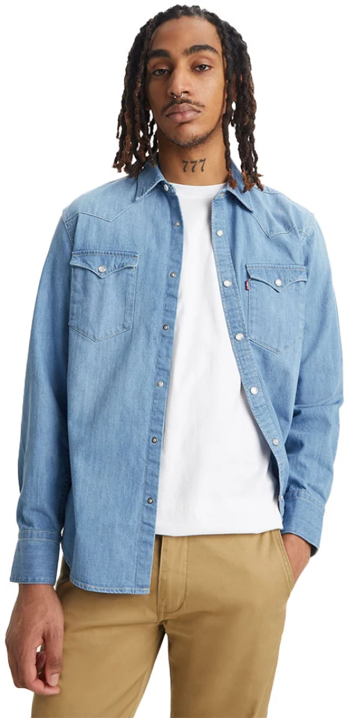 Levi s Barstow Western Shirt  Indigo Stonewash Blue