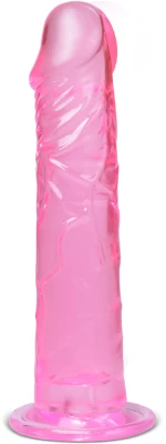 Clear Pink Hard Standing Realistic Dildo With Suction Cup