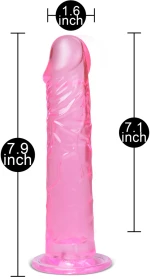 Clear Pink Hard Standing Realistic Dildo With Suction Cup