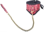 Red Color  Bondage Collar with Silk Surface