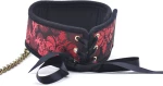 Red Color  Bondage Collar with Silk Surface