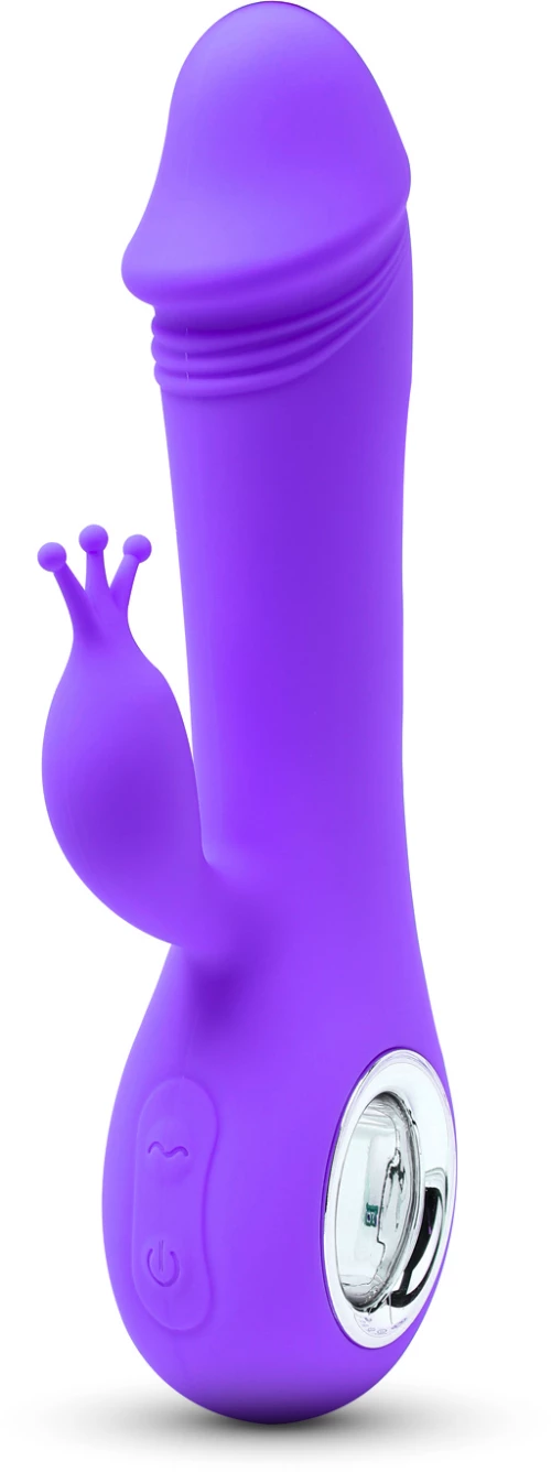 Purple Rechargeable Silicone Rabbit Vibrator 19.5 cm
