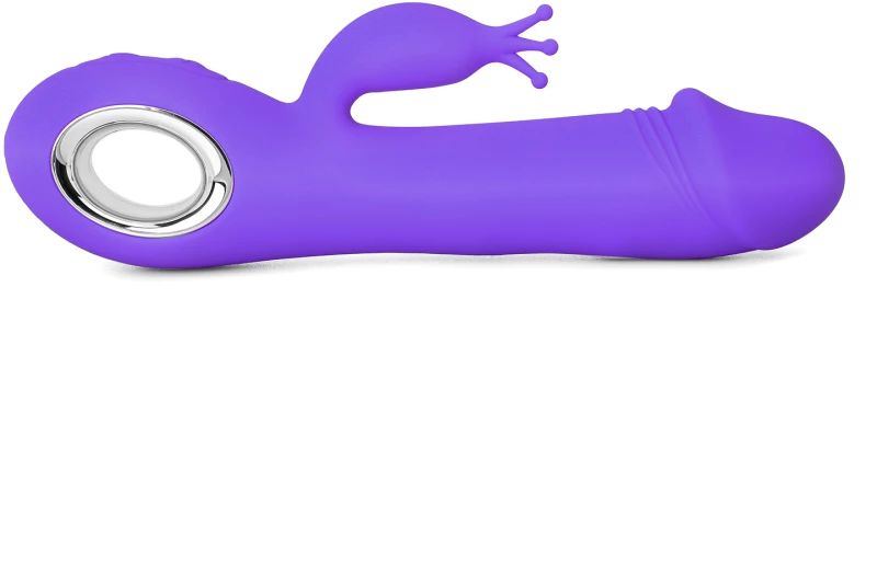 Purple Rechargeable Silicone Rabbit Vibrator 19.5 cm