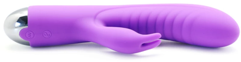 20-Speed Purple Color Silicone Rabbit Vibrator with Finger Picki