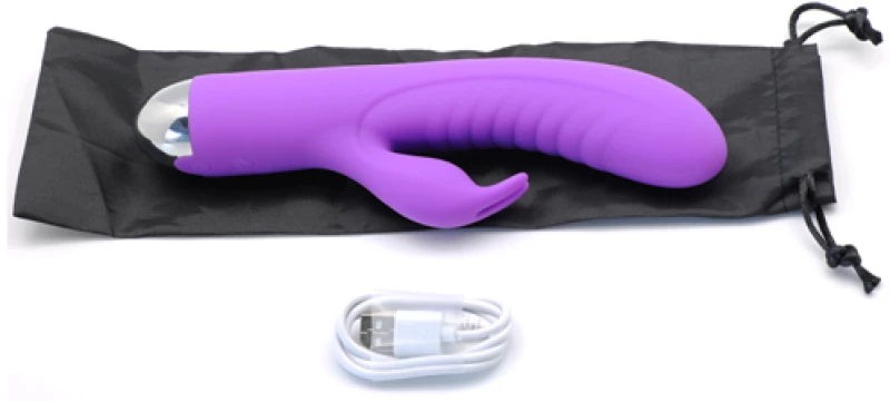 20-Speed Purple Color Silicone Rabbit Vibrator with Finger Picki