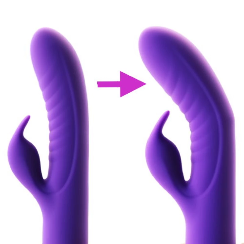 20-Speed Purple Color Silicone Rabbit Vibrator with Finger Picki