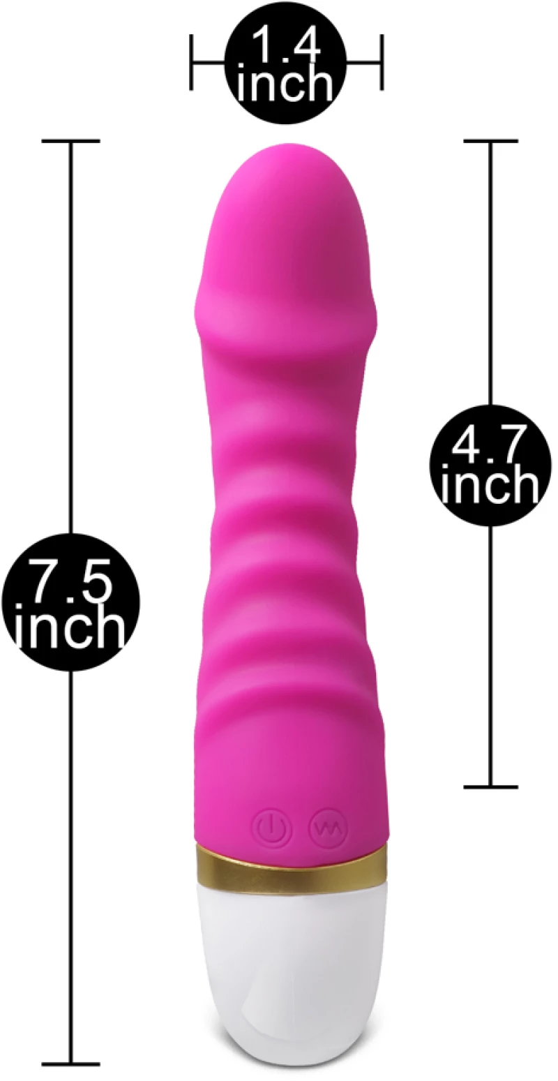 12-Speed Pink Color Rechargeable Silicone Dildo Vibrator