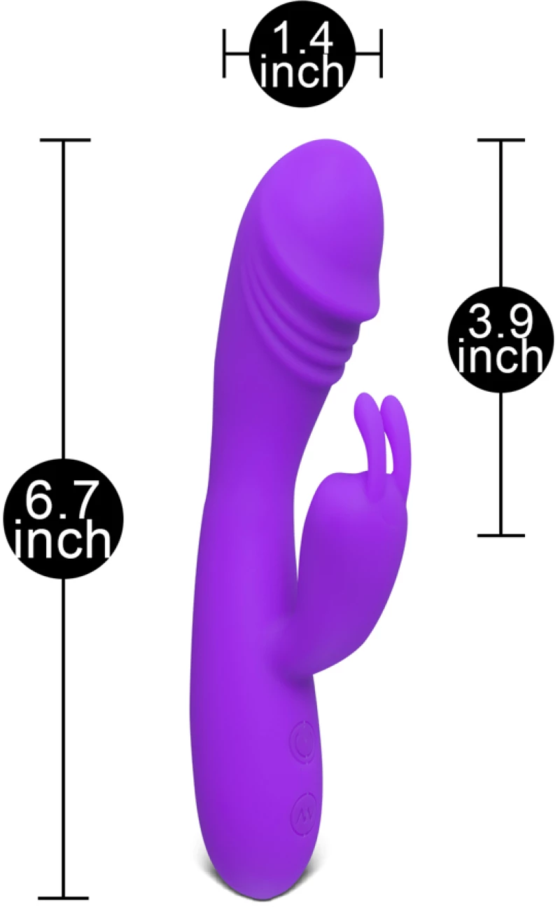 12-Speed Purple Color Silicone Rabbit Vibrator