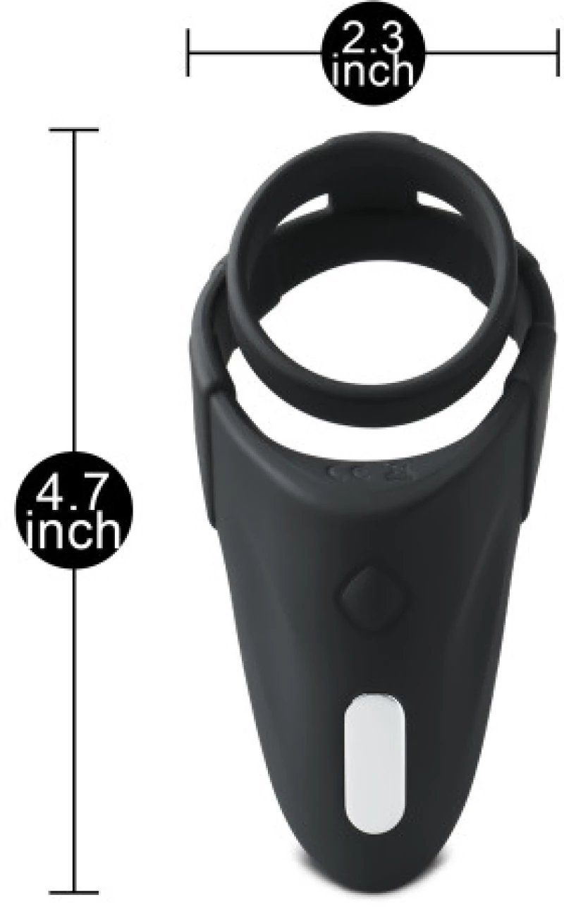 Cock and Ball Ring with Rechargeable perineum vibrator