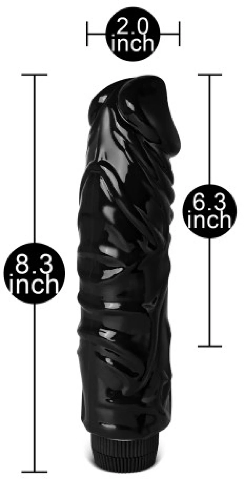 Realistic Dildo Vibrator 14 x 3.6 cm BLACK