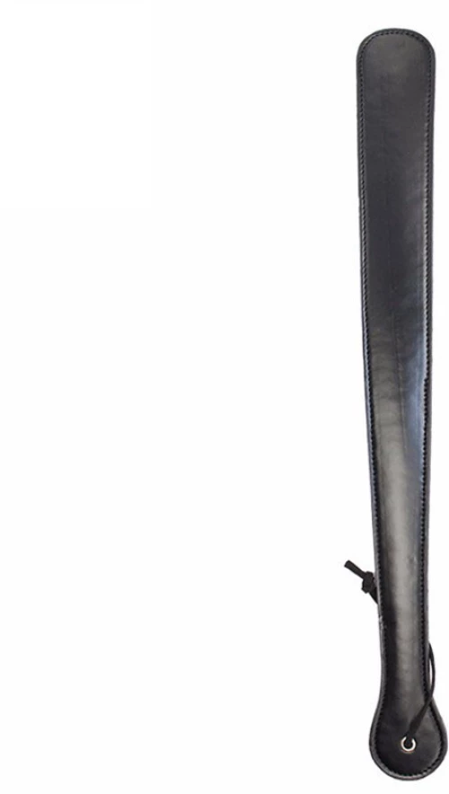 Long Faux Leather Paddle Black