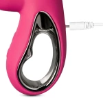 12-Speed Red Color Silicone Rabbit Vibrator with Wiggling Functi