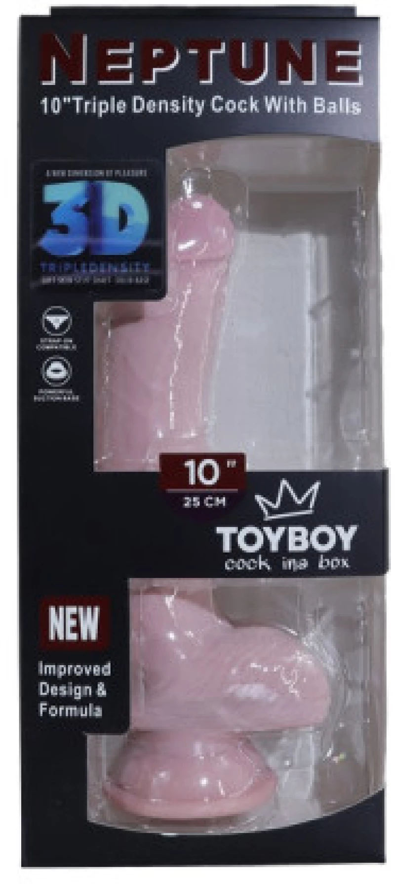 TOYBOY ΠΟΣΕΙΔΩΝΑΣ ντιλντο με βεντούζα κ όρχεις TPE dual Layer 25