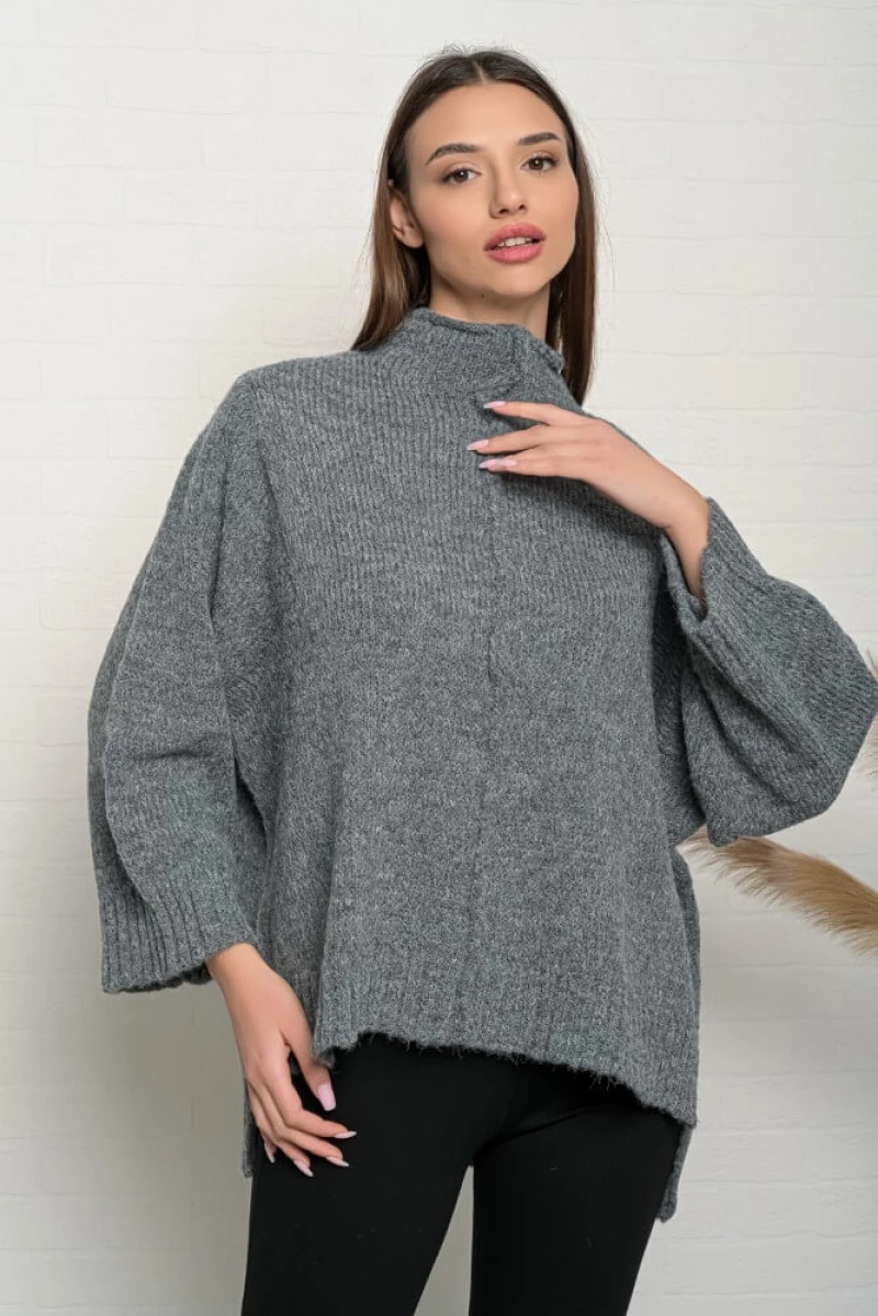 Πουλόβερ Γυναικείο Oversize Γκρι John P.