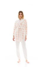 Γυναικεία Ρόμπα Pink Label - Nude Καρό - Fleece Plaid