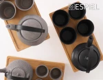 Espiel Σετ Τσαγιού 6 τεμ γκρι ματ stoneware Ritual με σίτα σε δίσκο 600ml SPI111