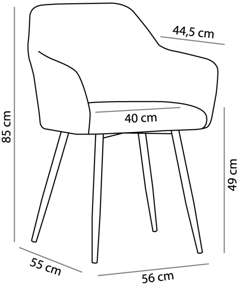 Liberta Καρέκλα SAVVY γκρι ανοιχτό 56x55xH85cm
