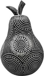 Espiel Διακοσμητικό αχλάδι ethnic λευκό/μαύρο 15x13x23cm FIG226