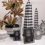 Espiel Διακοσμητικό αχλάδι ethnic λευκό/μαύρο 15x13x23cm FIG226