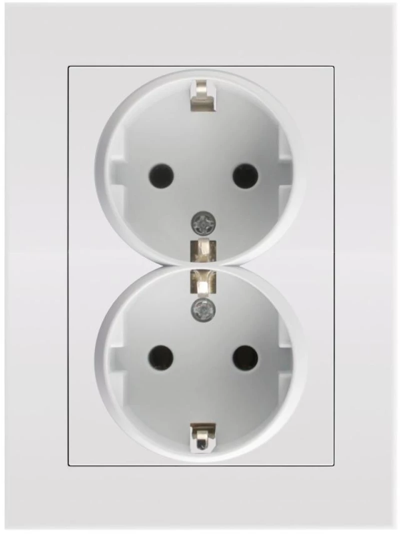 Entac Arnold Recessed wall socket 2x earthed White