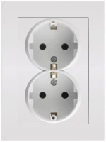 Entac Arnold Recessed wall socket 2x earthed White