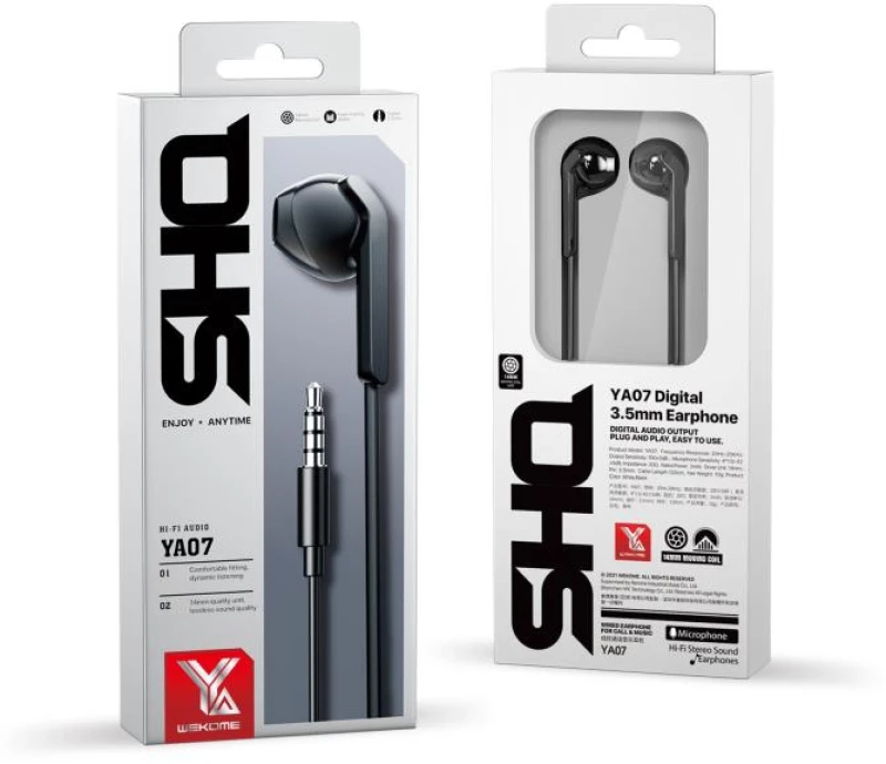 Earphone WK YA07 Black