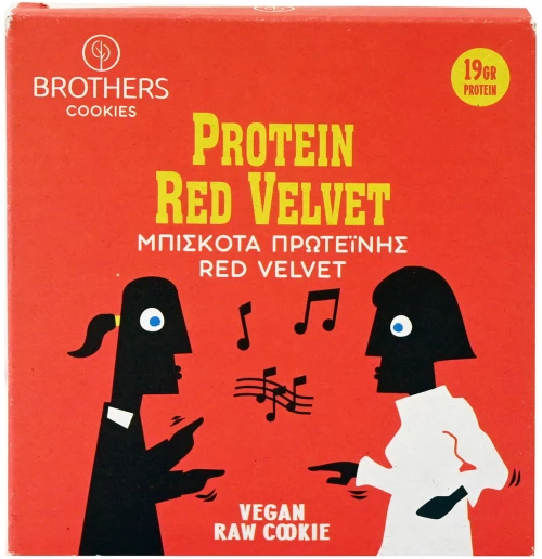 Brothers Healthy Food Vegan Raw Μπισκότα Πρωτεΐνης Red Velvet 70gr