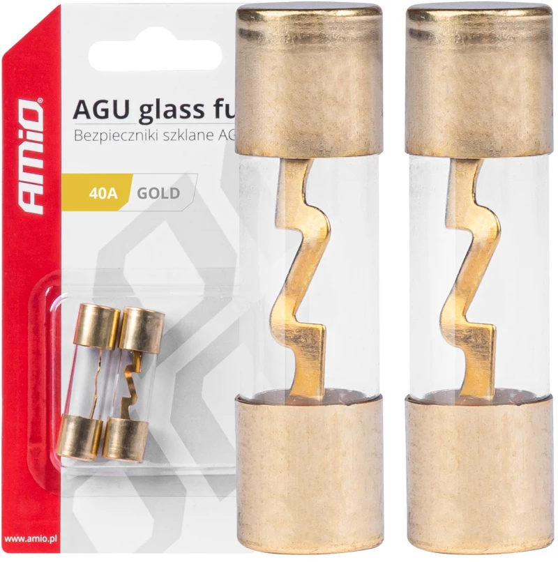 ΑΣΦΑΛΕΙΕΣ ΓΥΑΛΙΝΕΣ AGU AGU 40A 38x10,3mm  ΑΜΙΟ - 2 ΤΕΜ.