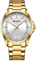 Curren C8429 Gold Ρολόι με Λευκό Καντράν και Χρυσό Μπρασελέ