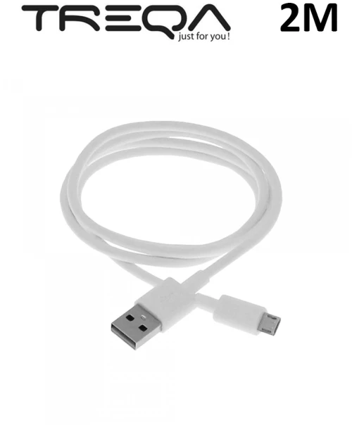 Καλώδιο Γρήγορης Φόρτισης 2.1A και Μεταφοράς Δεδομένων 2m USB σε Micro USB Treqa CA-2011 Λευκό