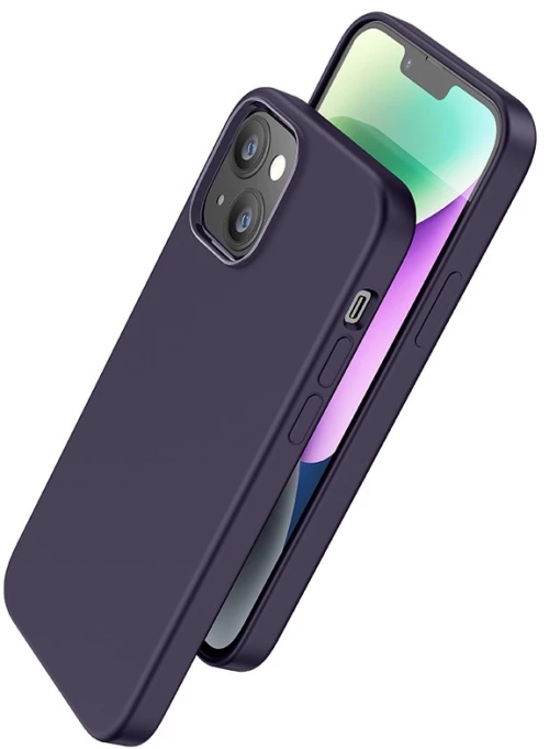 Θήκη Hoco Pure Series Silicone Magnetic για Apple iPhone 15 Plus Μωβ