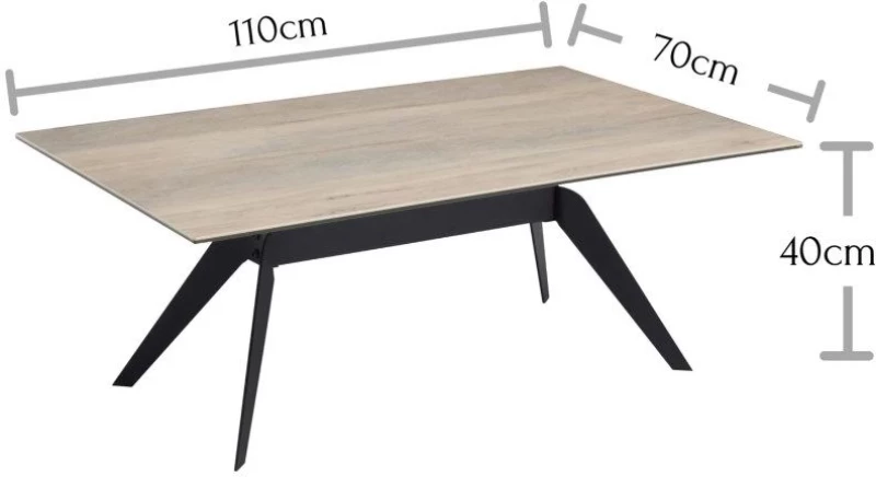 Τραπεζάκι κεραμικό DORI 110x70x40cm χρώμα της άμμου