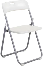 Καρέκλα πτυσσόμενη Daxton pakoworld PP λευκό-ασημί 49x46.5x73.5εκ