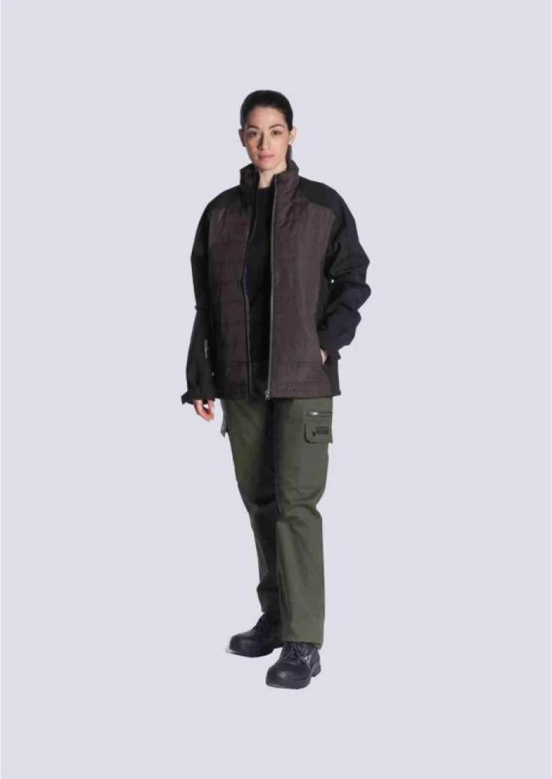 Μπουφάν ελαφρύ δύο υλικών KHAKI/BLACK