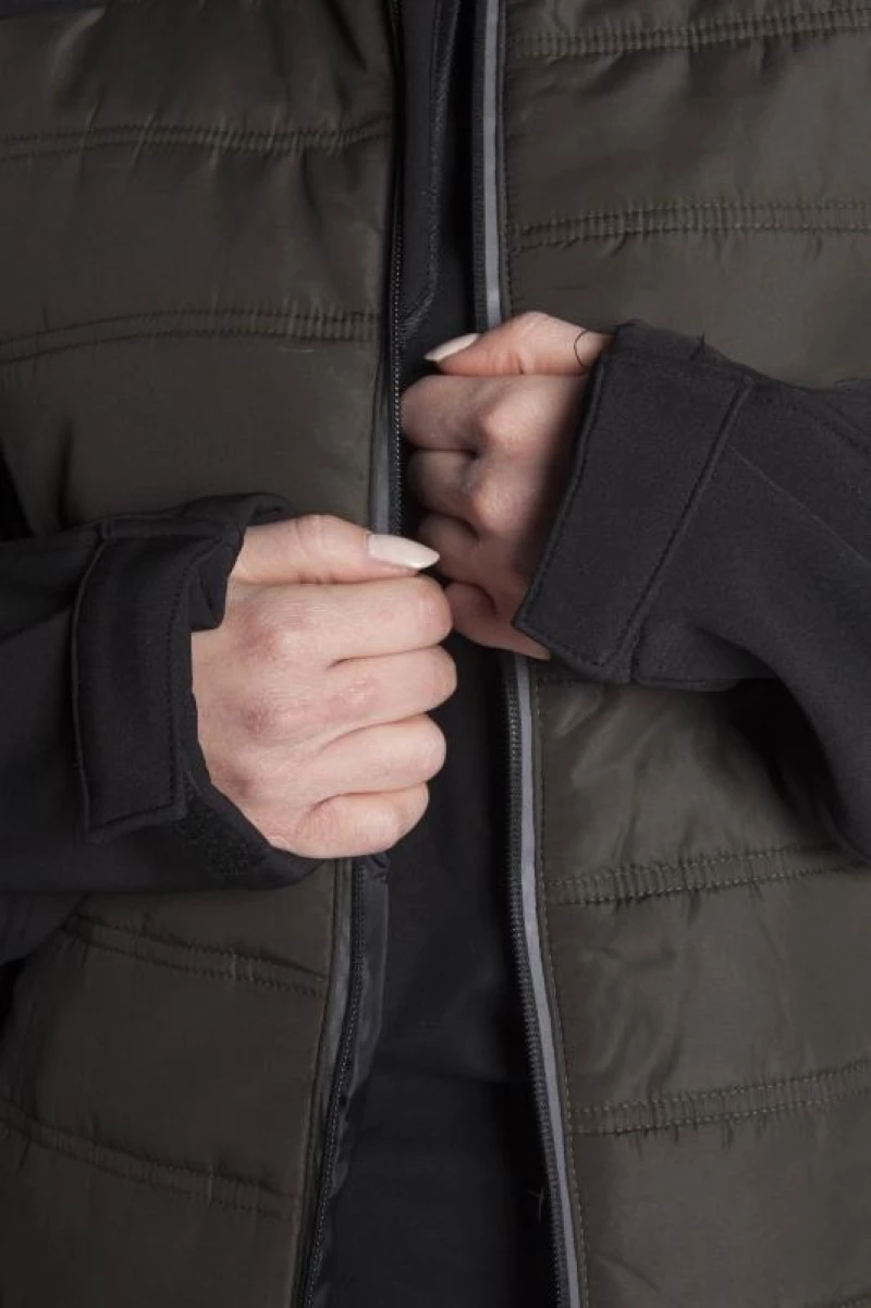 Μπουφάν ελαφρύ δύο υλικών KHAKI/BLACK