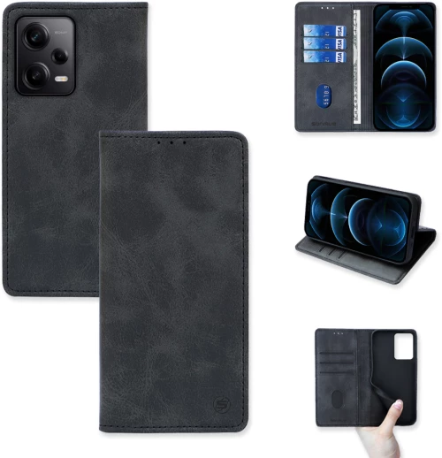 Θήκη Πορτοφόλι Vintage Magnet Wallet Sonique Xiaomi Redmi Note 12 Pro 5G / Poco X5 Pro 5G Μαύρο - Sonique - Μαύρο - Poco X5 Pro 5G, Redmi Note 12 Pro 5G - Θήκη Πορτοφόλι