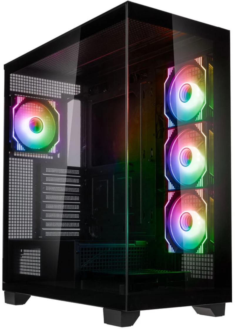 Kolink Unity Arena ARGB Midi Tower Showcase - Black E-ATX 420mm clearance with 4 ARGB Fans