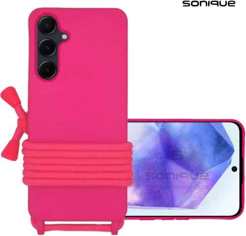 Θήκη Σιλικόνης με Κορδόνι CarryHang Sonique Samsung Galaxy A55 5G Φουξ - Sonique - Φουξ - Galaxy A55 5G - Θήκες Πλάτης
