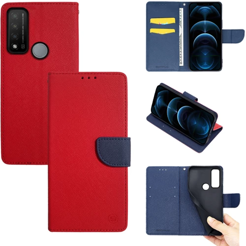 Θήκη Πορτοφόλι Sonique Trend Wallet TCL 20R 5G Κόκκινο / Σκούρο Μπλε - Sonique - Κόκκινο / Σκούρο Μπλε - TCL 20R 5G - Θήκη Πορτοφόλι