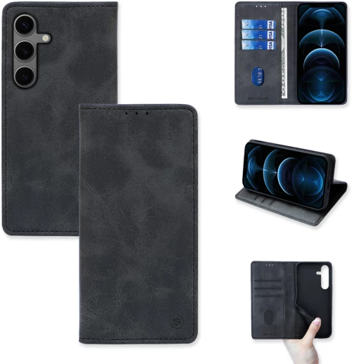 Θήκη Πορτοφόλι Vintage Magnet Wallet Sonique Samsung Galaxy S24 Plus Μαύρο - Sonique - Μαύρο - Galaxy S24 Plus - Θήκη Πορτοφόλι