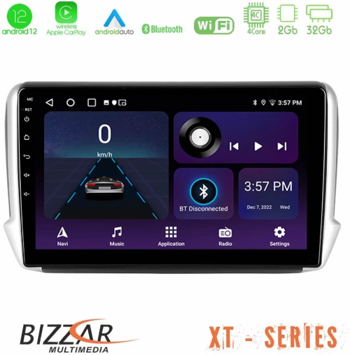 Bizzar XT Series Peugeot 208/2008 4Core Android12 2+32GB Navigation Multimedia Tablet 10"