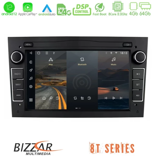 Bizzar OEM Opel Astra/Corsa/Antara/Zafira 8core Android12 4+64GB Navigation Multimedia Deckless 7" με Carplay/AndroidAuto (γυαλιστερό μαύρο)