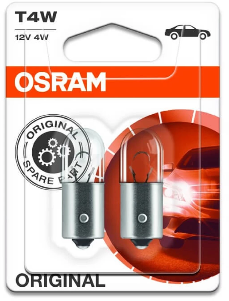 Λάμπες Αλογόνου BA9S T4W 12V 4w Osram Original 3893-02B 2 Τεμάχια