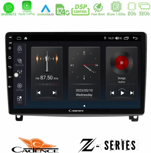 Cadence Z Series Peugeot 407 8core Android12 2+32GB Navigation Multimedia Tablet 9"