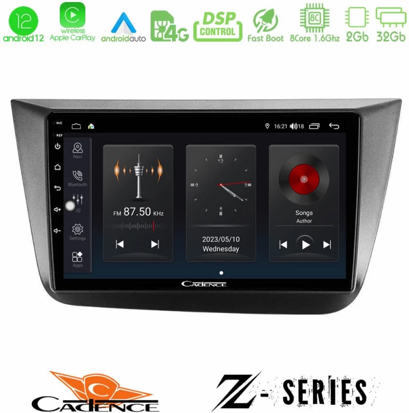Cadence Z Series Seat Altea 2004-2015 8core Android12 2+32GB Navigation Multimedia Tablet 9"