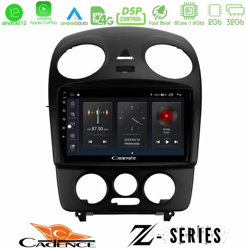 Cadence Z Series VW Beetle 8core Android12 2+32GB Navigation Multimedia Tablet 9"