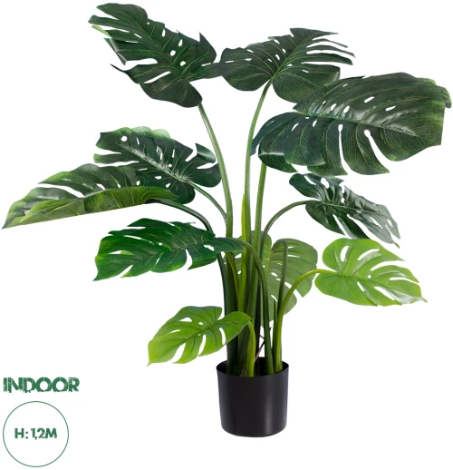 GloboStar® Artificial Garden MONSTERA 20002 Τεχνητό Διακοσμητικό Φυτό Μονστέρα Υ120cm